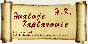 Hvaloje Kaplarović vizit kartica